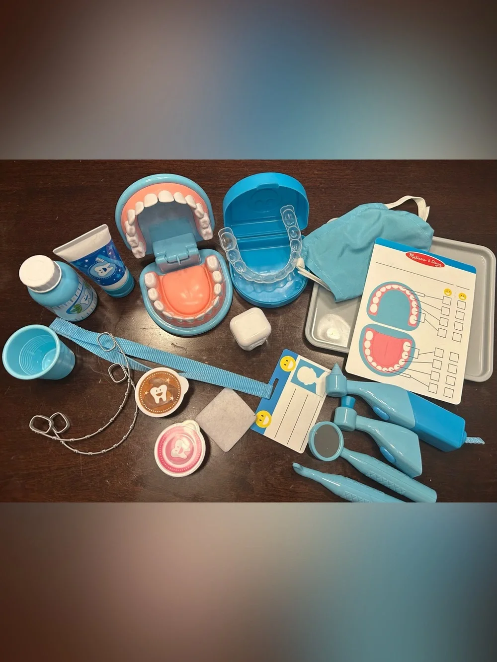 Melissa & Doug Light Blue & Pink Play Dentist Set